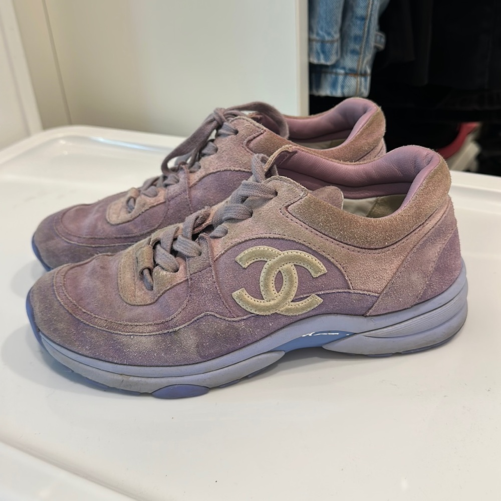 Chanel purple sneakers
